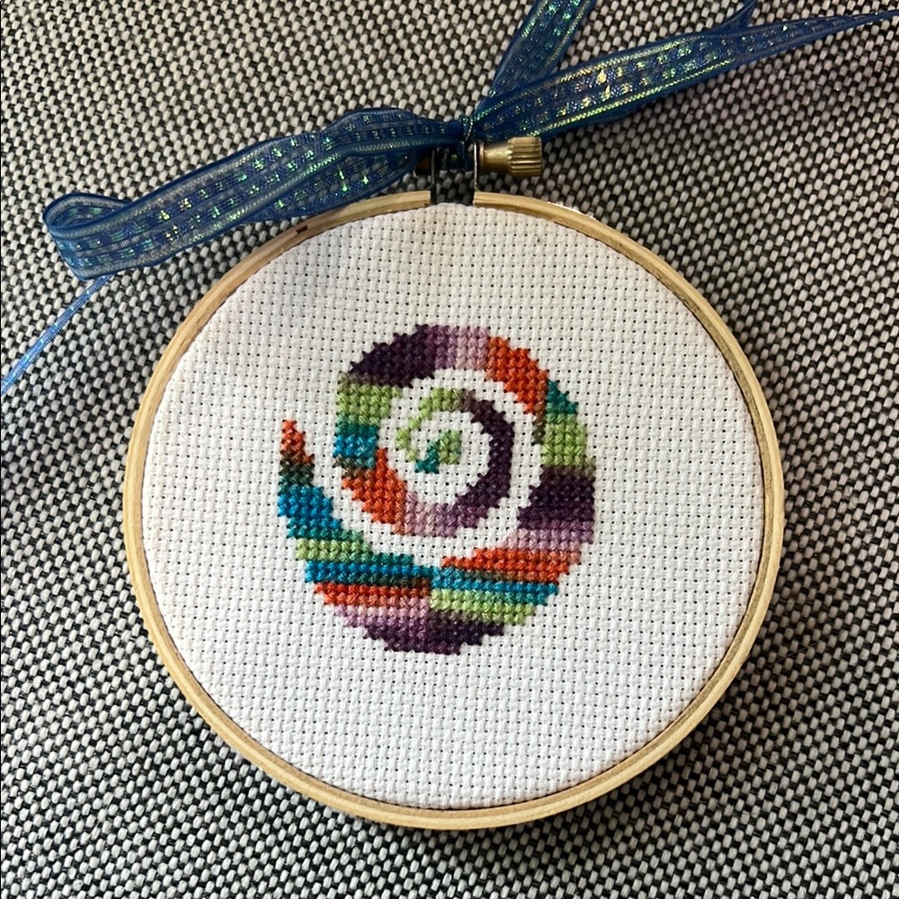 Colorful Spiral Embroidery Hoop Art